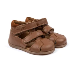 Begynder Sandal - Lukket Læder - Kamel