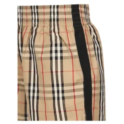 Beige Elastiske Shorts med Lommer