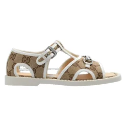 Beige Monogram Sandaler