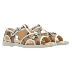 Beige Monogram Sandaler