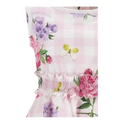 Blomstret kjole med sommerfugldetalje