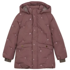Broderet Pufferjakke i Rose Taupe