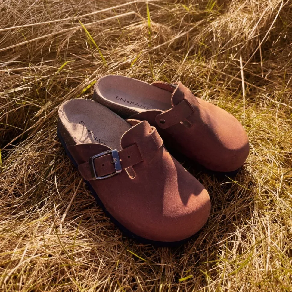 EN FANT - Slippers Nubuck Leather, 250303 - Acorn