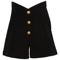 High-waist Button-detail Shorts