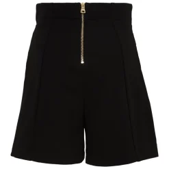 High-waist Button-detail Shorts