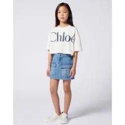 Patch Pocket Denim Nederdel